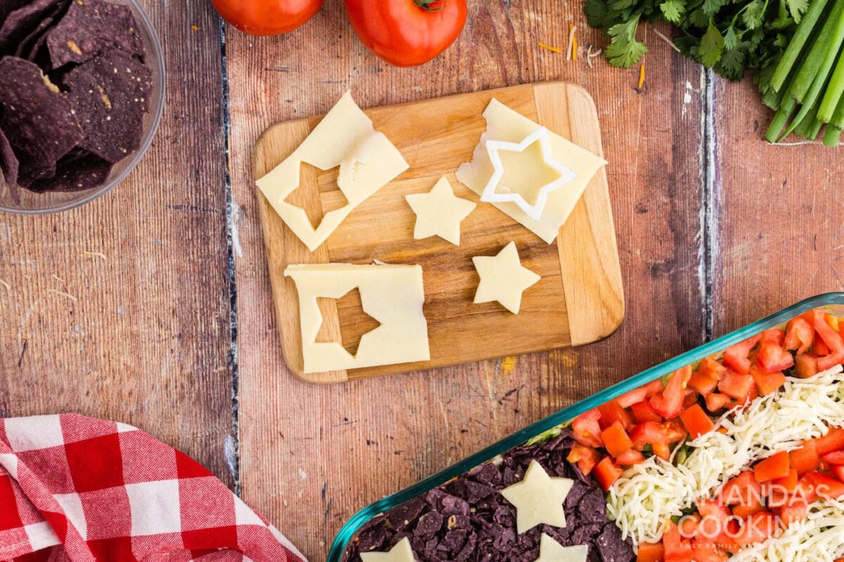 star shapes cut from cheese