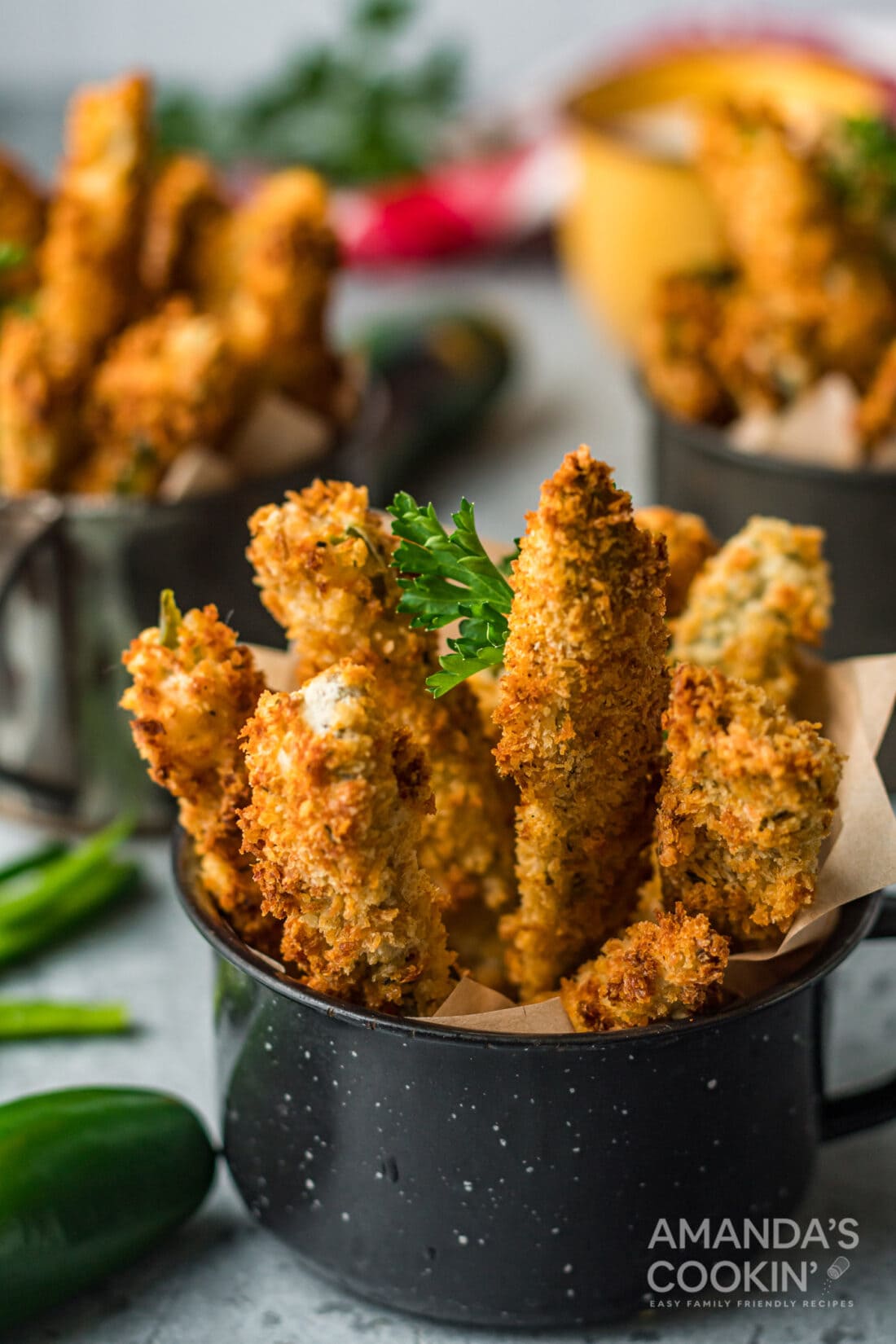Air Fryer Jalapeno Fries in a dish