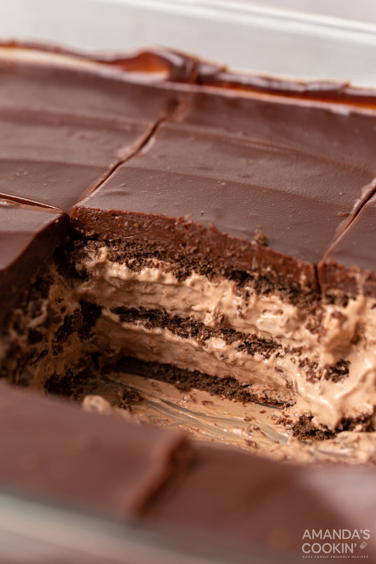 pan of Chocolate Icebox Cake