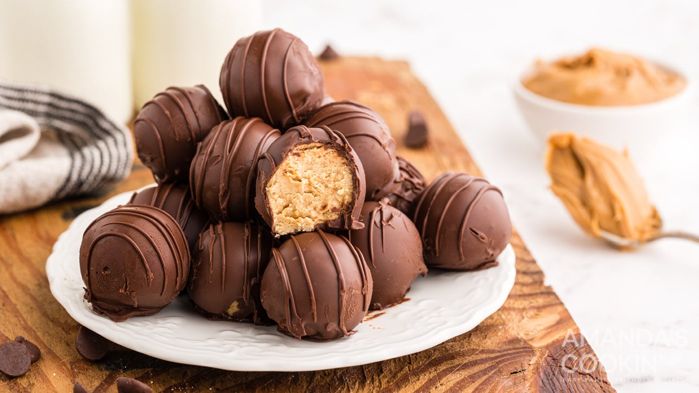 These chocolate coated morsels are a peanut butter and chocolate lover's dream!