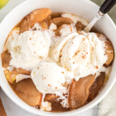 Crockpot Cinnamon Apples with ice cream