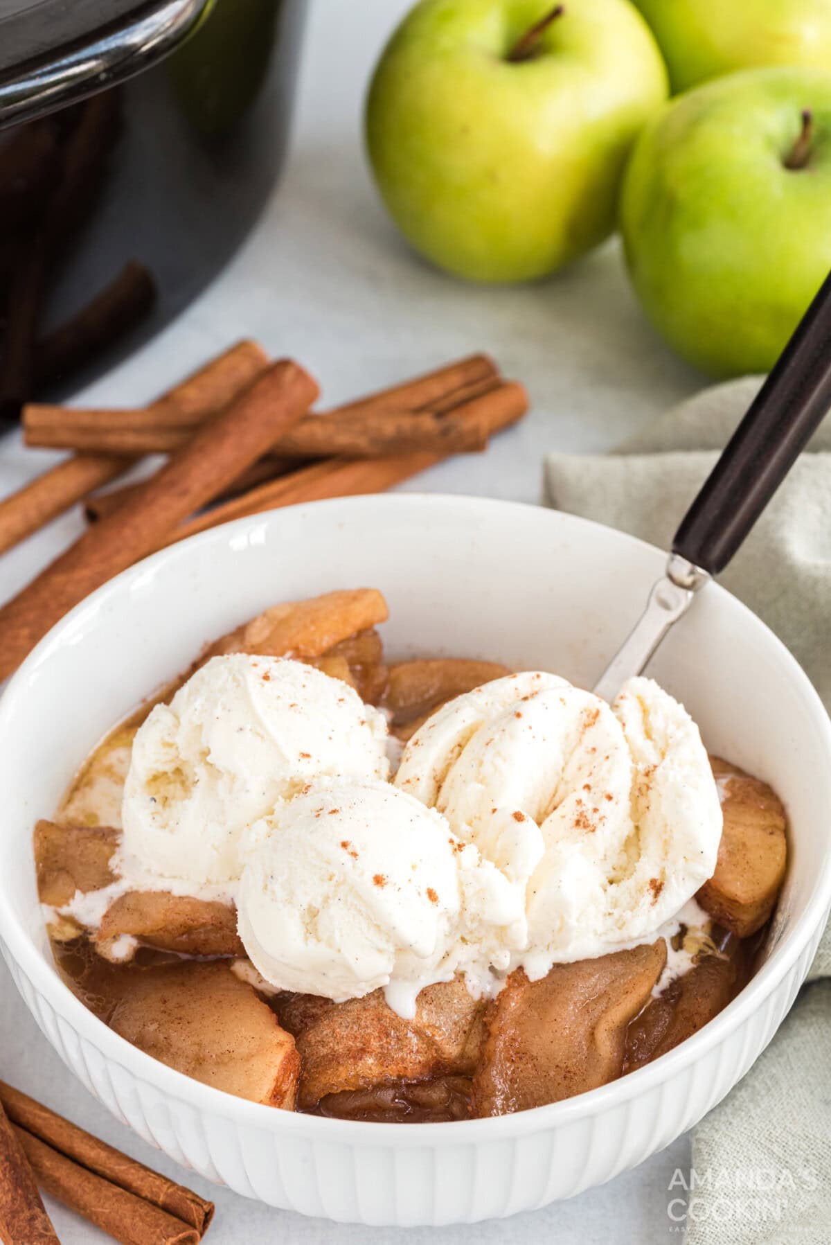 ice cream on Crockpot Cinnamon Apples