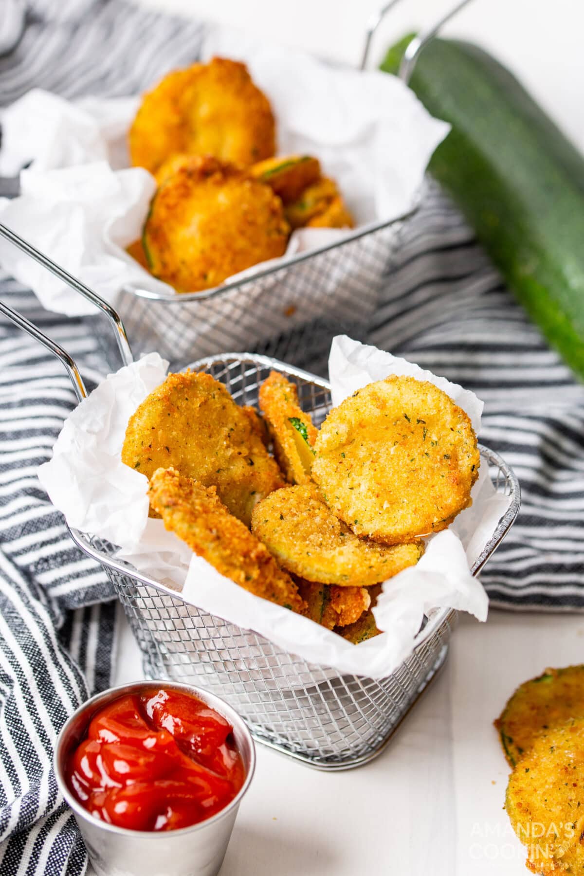 basket of Fried Zucchini