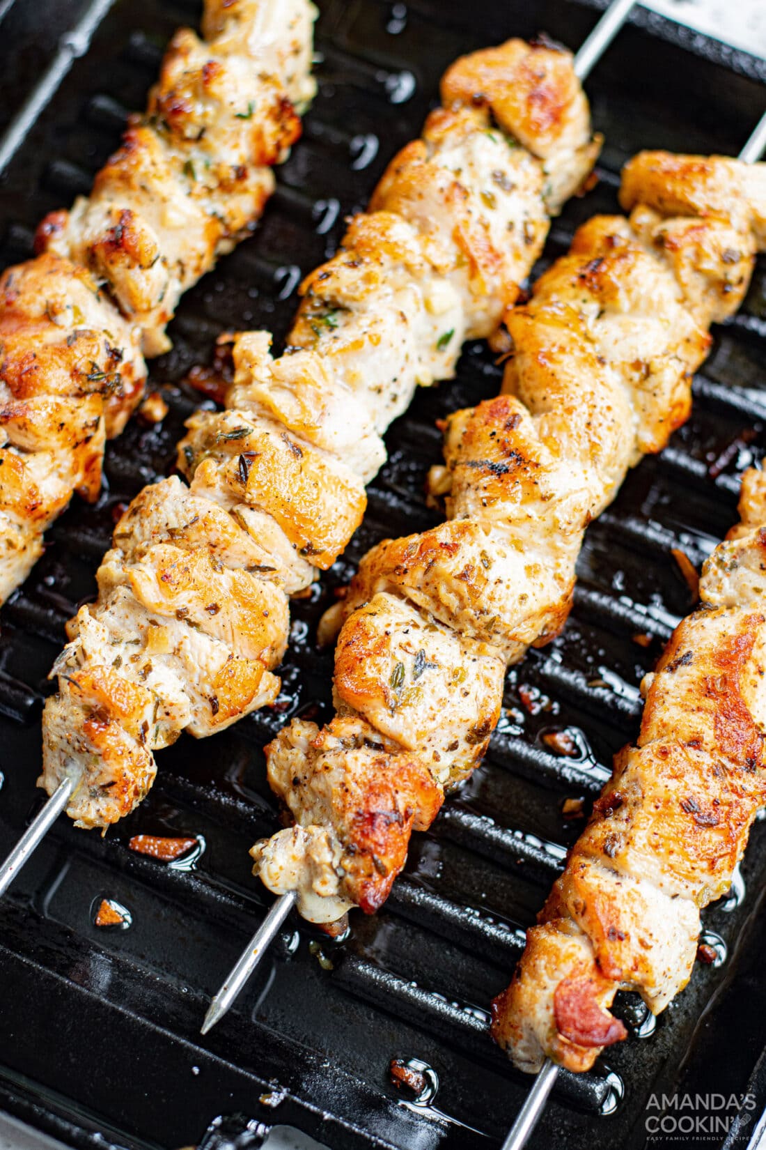 Greek Chicken Kabobs on the grill