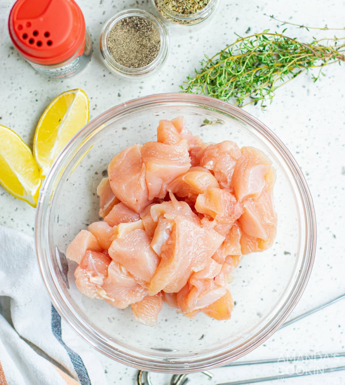 ingredients for Greek Chicken Kabobs