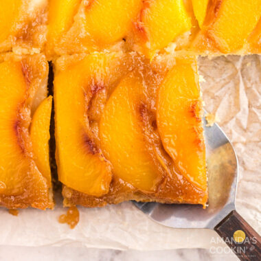 sliced Peach Upside Down Cake