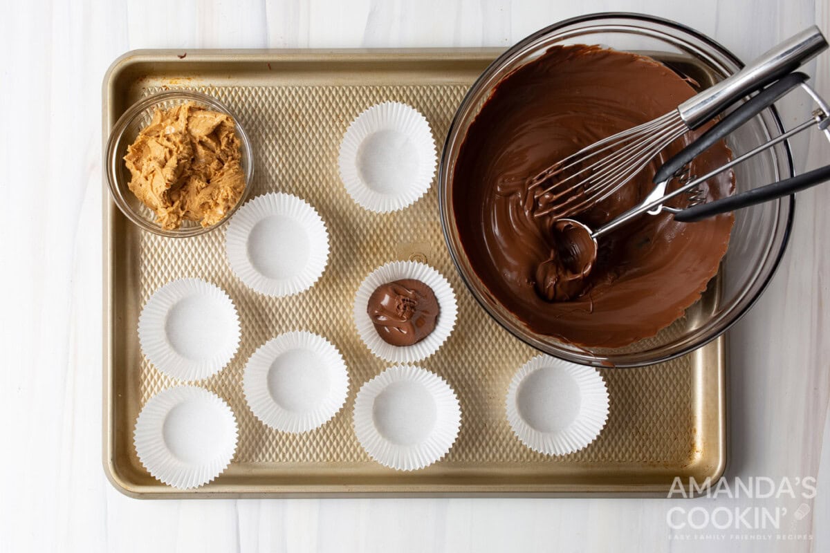 cookie scoop of chocolate in a cupcake liner