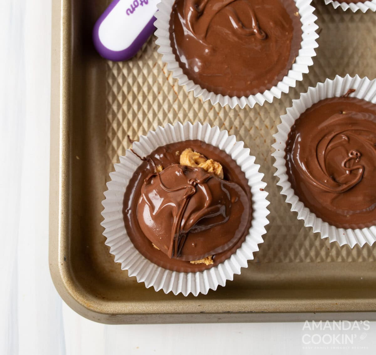 chocolate filled cupcake liner