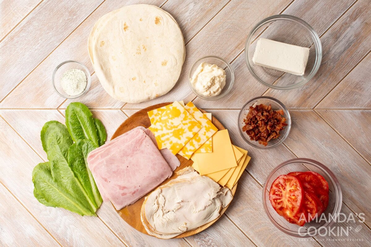 ingredients for Pinwheel Sandwiches