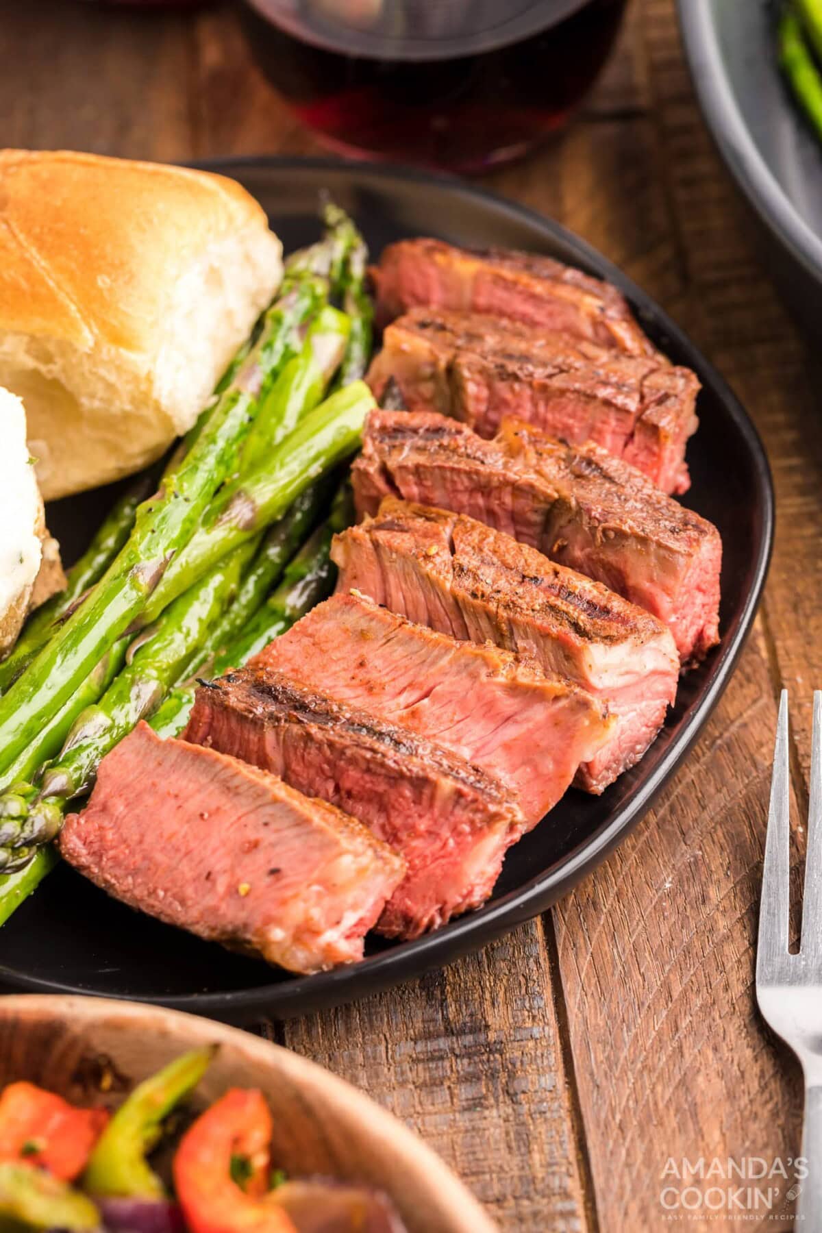 sliced Smoked Ribeye on plate