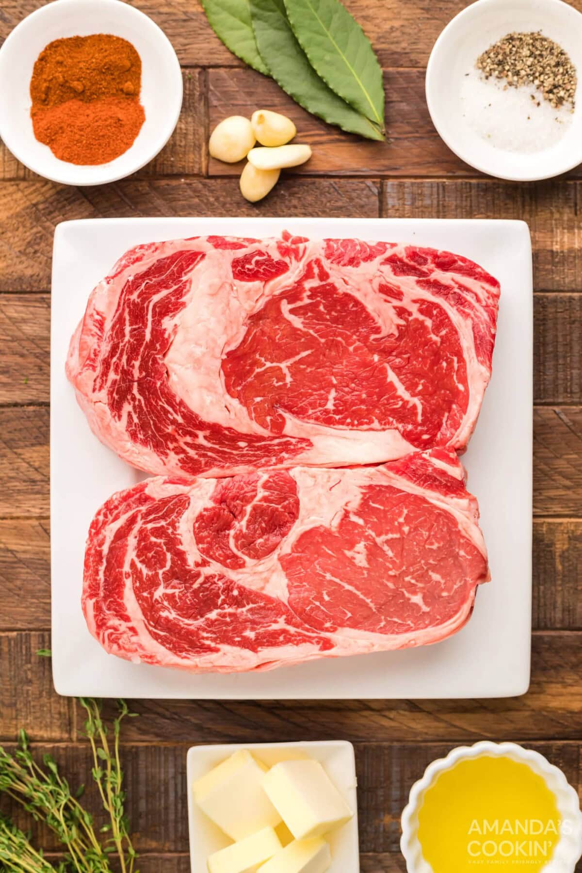 ingredients for making Smoked Ribeye
