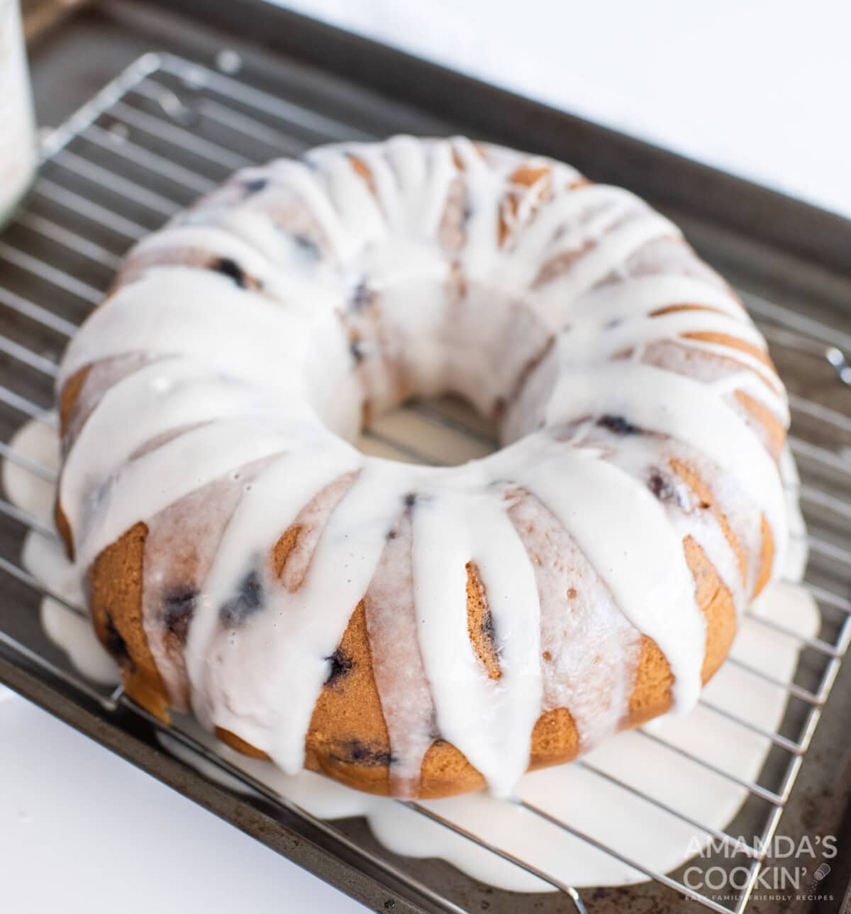 glazed blueberry bundt cake