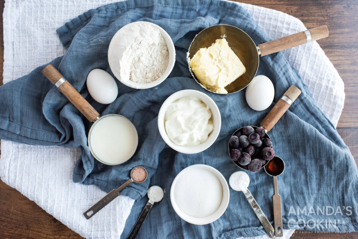 ingredients for Blueberry Bundt Cake
