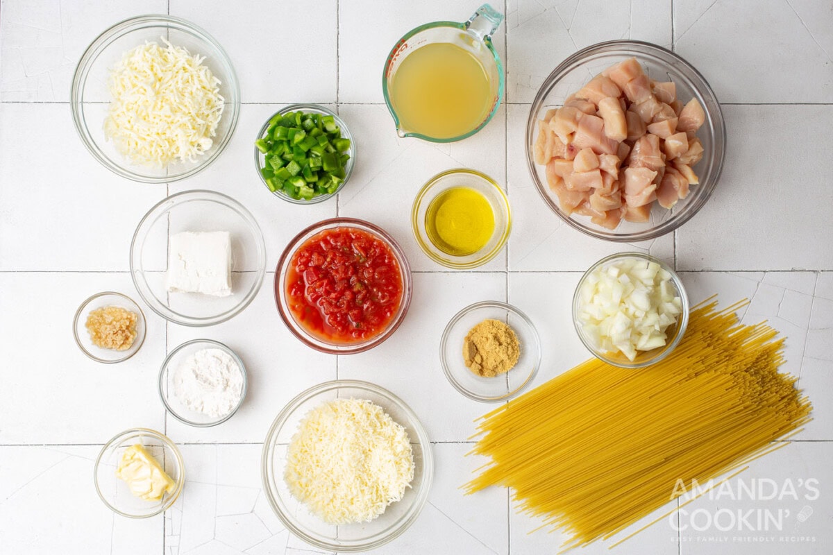 ingredients for Chicken Spaghetti