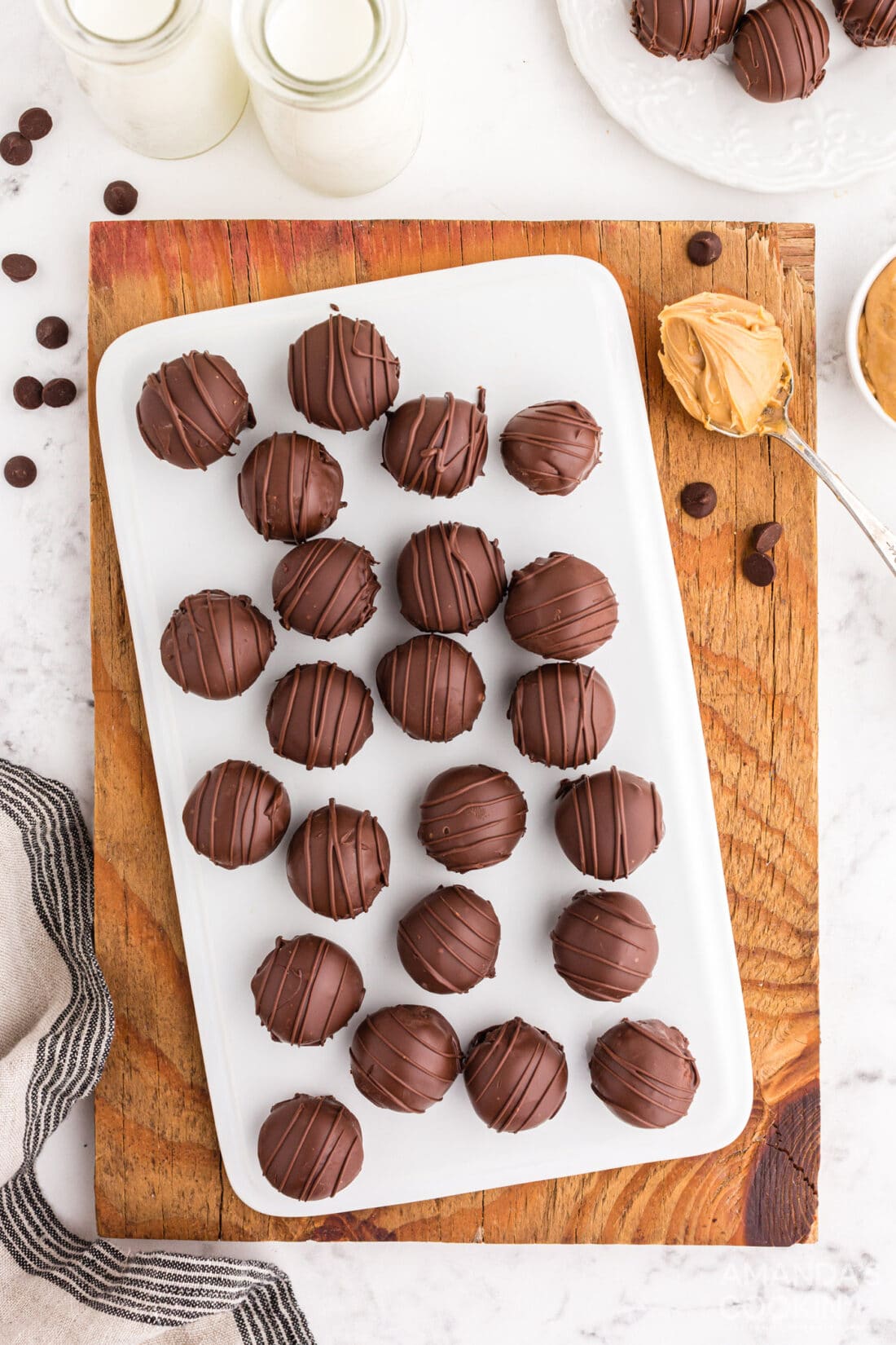 tray of Chocolate Peanut Butter Balls