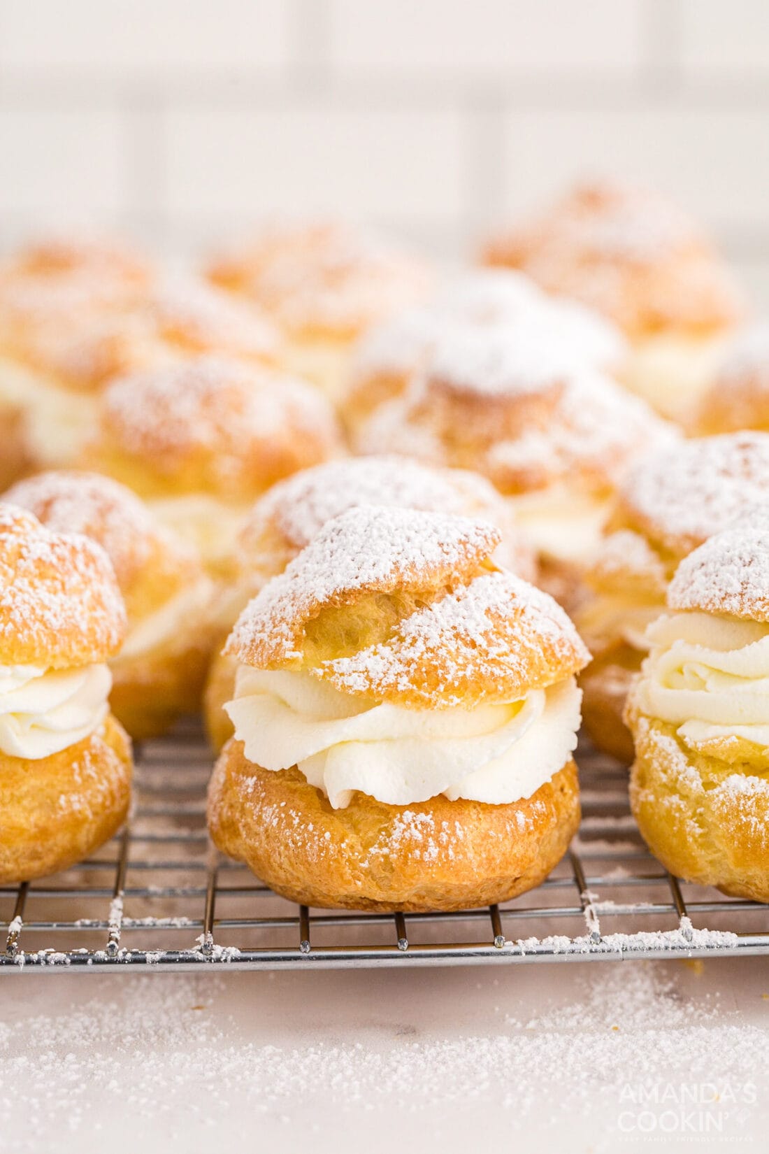 cooling rack of Cream Puffs