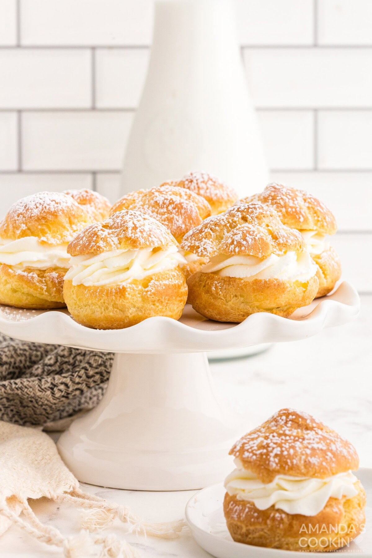 cake plate of Cream Puffs