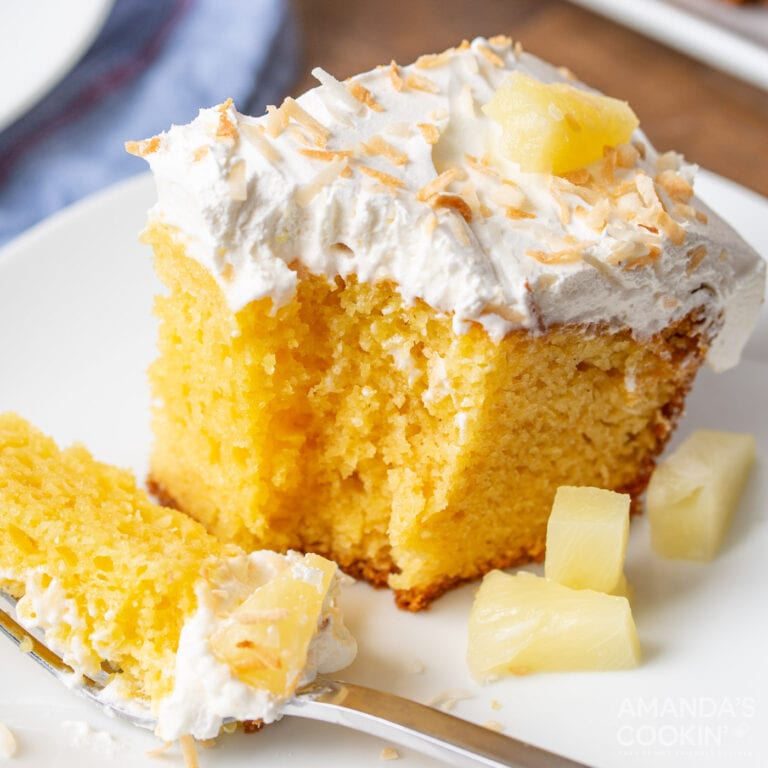 Pineapple Poke Cake - Amanda's Cookin' - Cake & Cupcakes