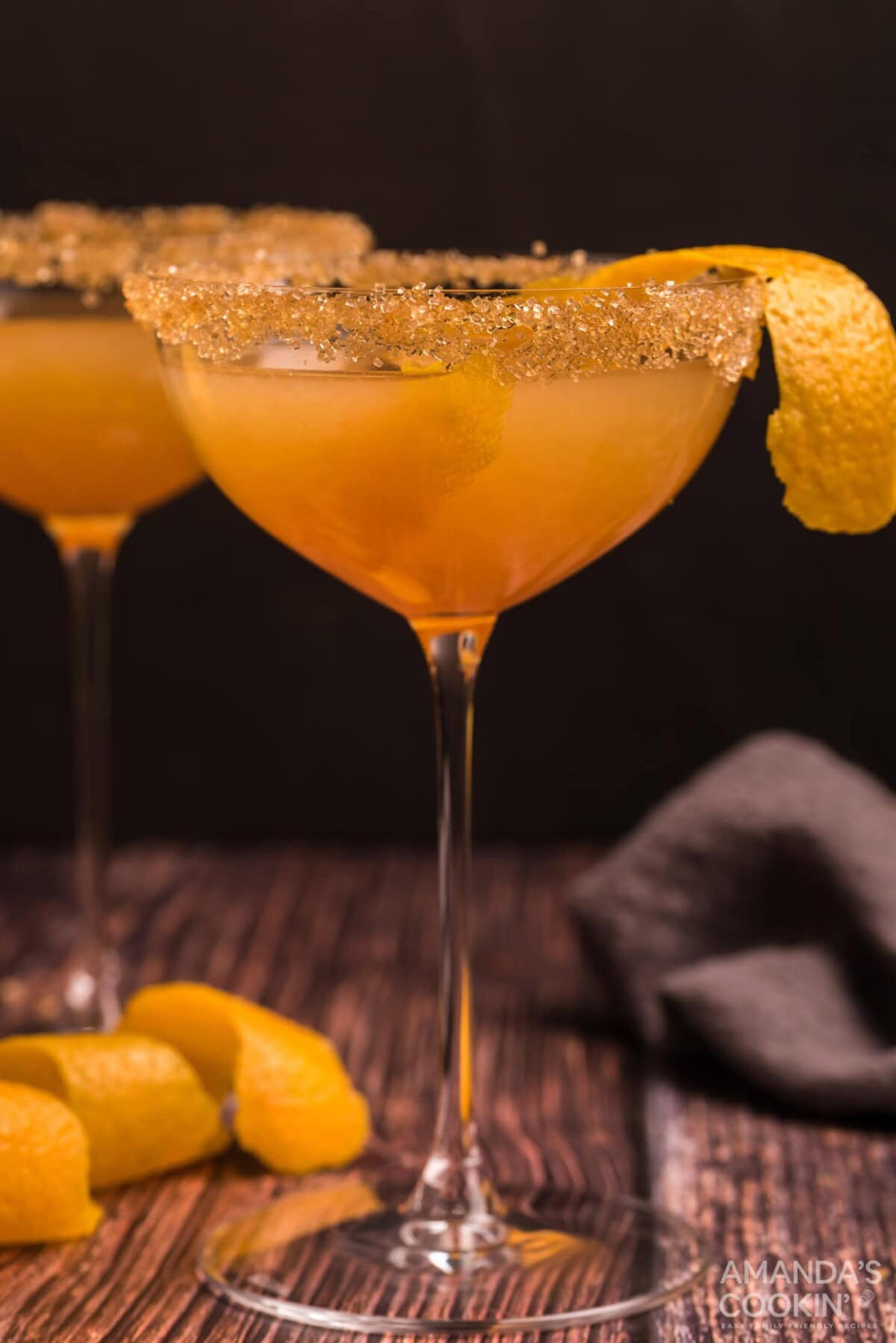 Close up photo of a Sidecar Cocktail