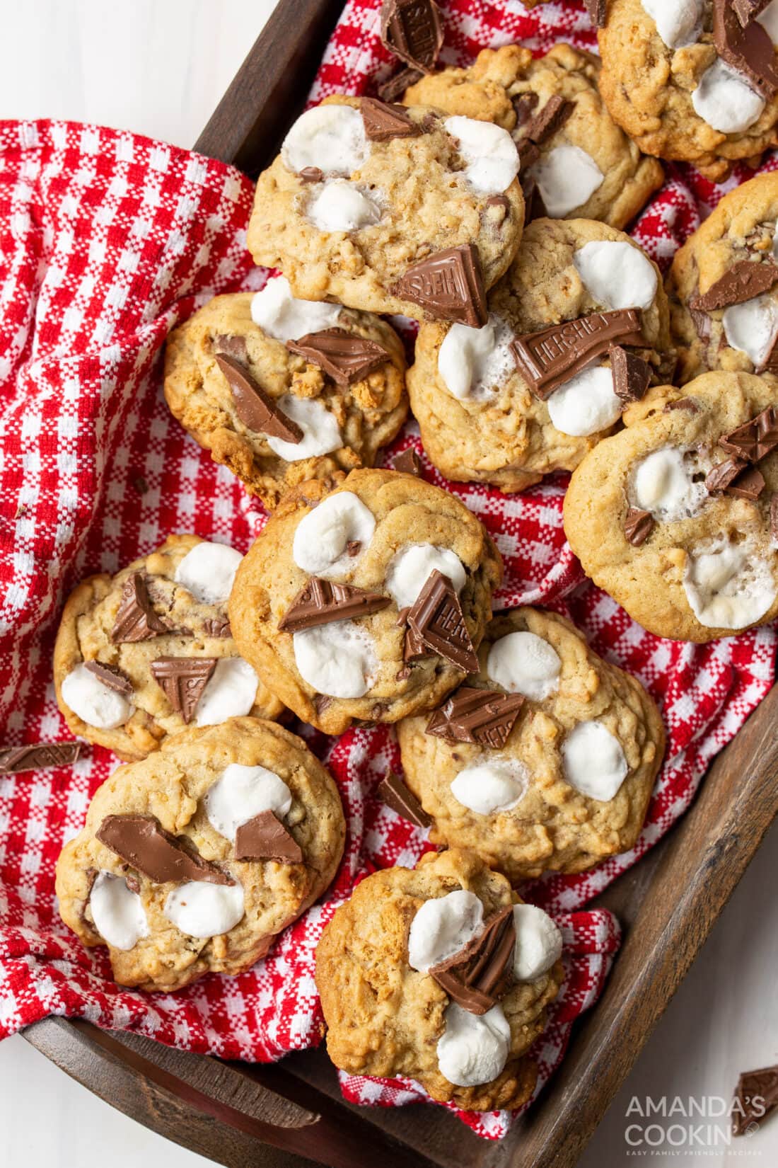 tray of s'mores cookies