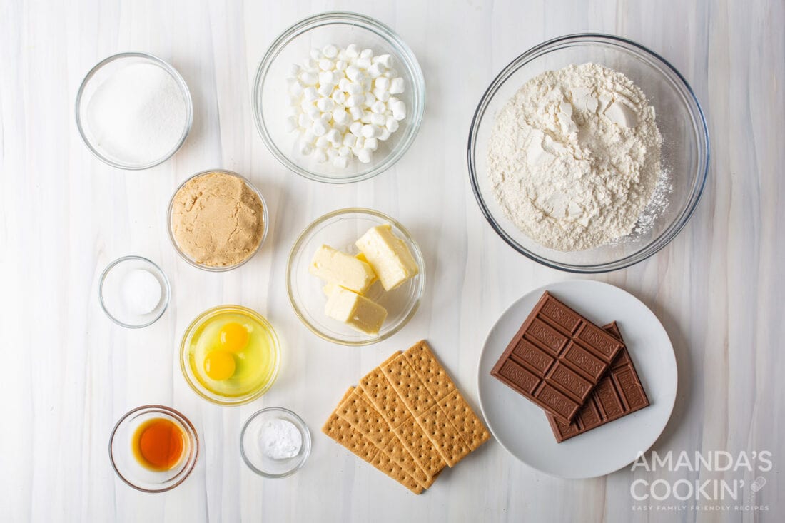 ingredients for smores cookies