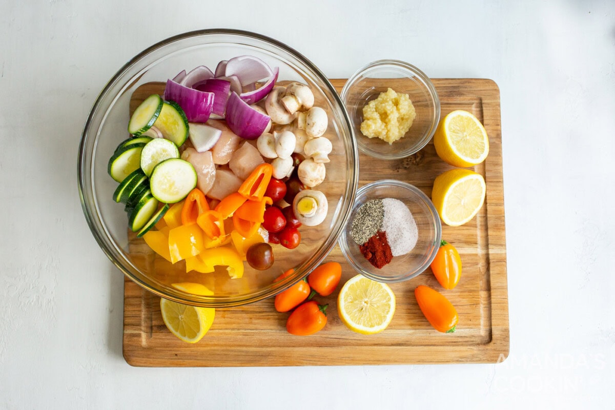sliced veggies in a bowl