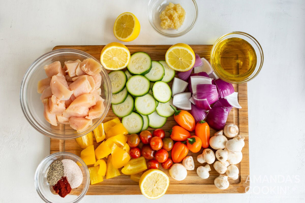 ingredients for Air Fryer Chicken Kabobs