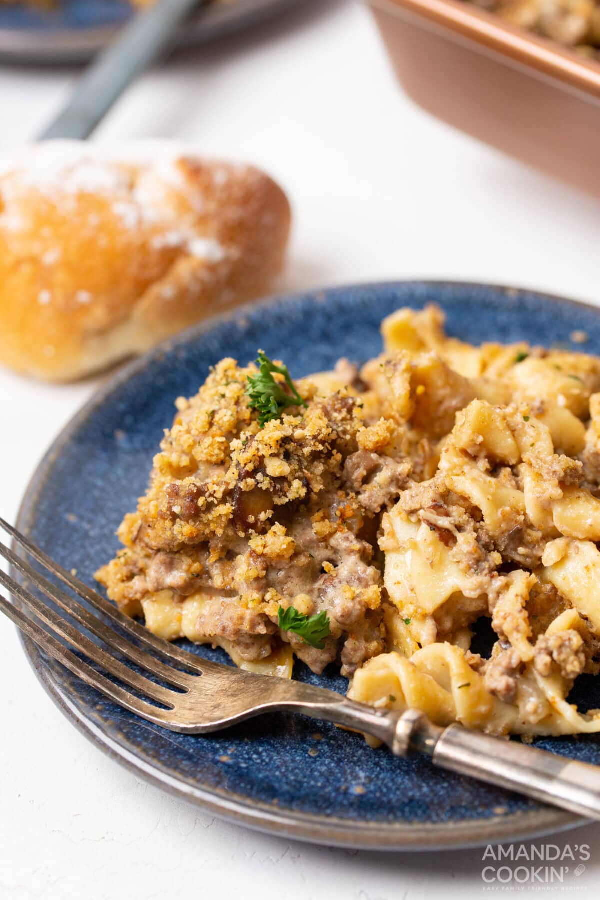 plate of Beef Stroganoff Casserole