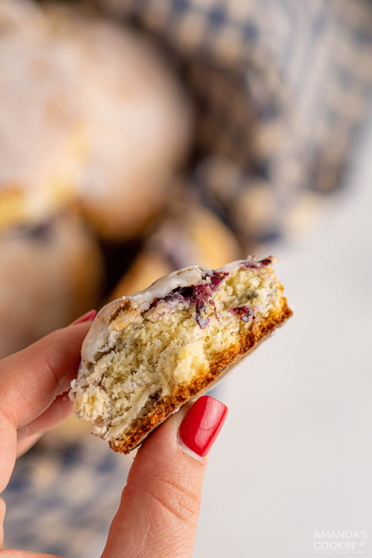 hand holding a Blackberry Scone