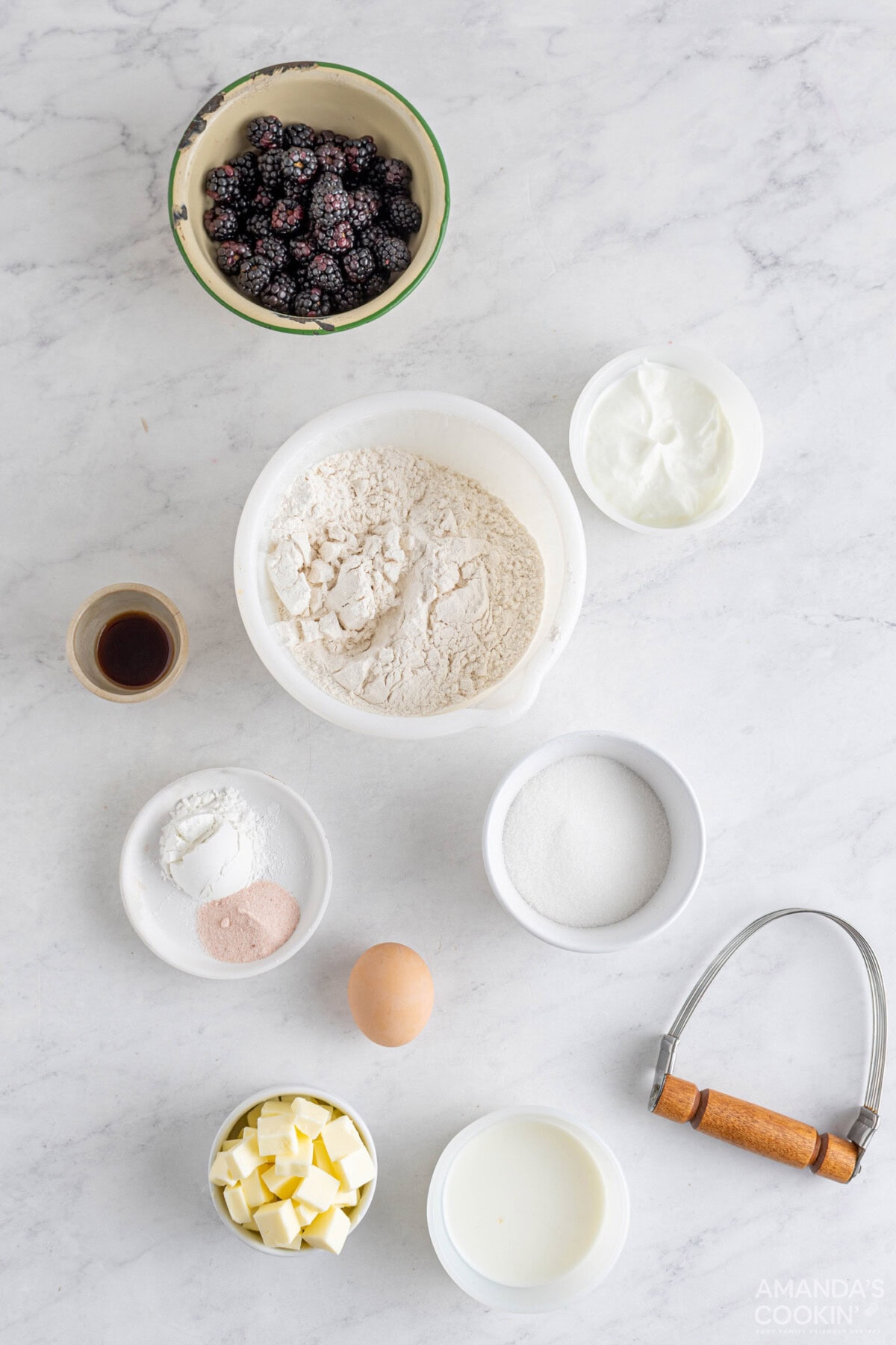 Blackberry Scone ingredients