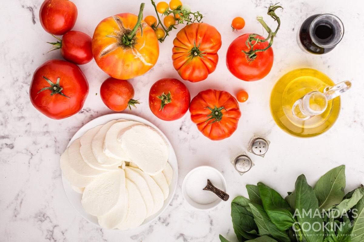 ingredients for Caprese Salad