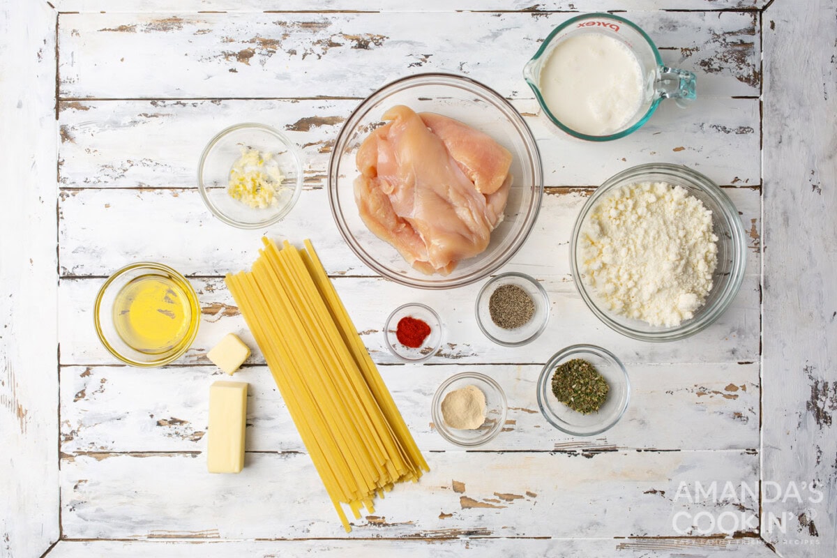 Chicken Alfredo ingredients