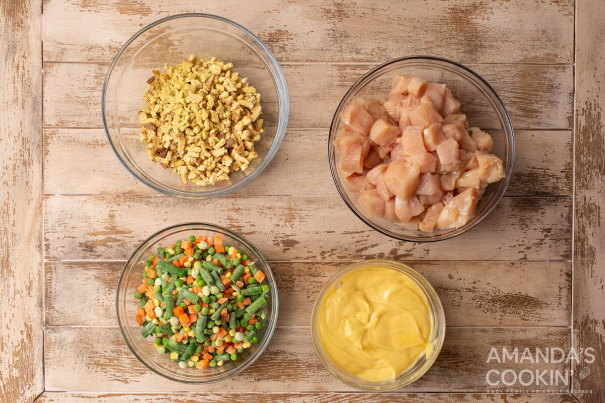 ingredients for Chicken Stuffing Casserole