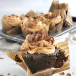 chocolate cupcake with peanut butter frosting