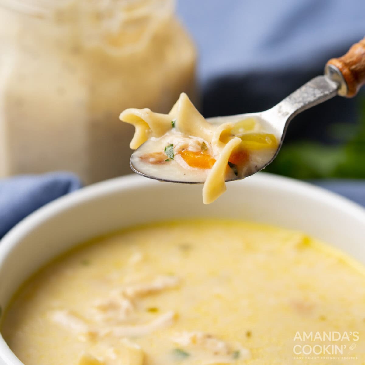 bowl of Homemade Cream of Chicken Soup