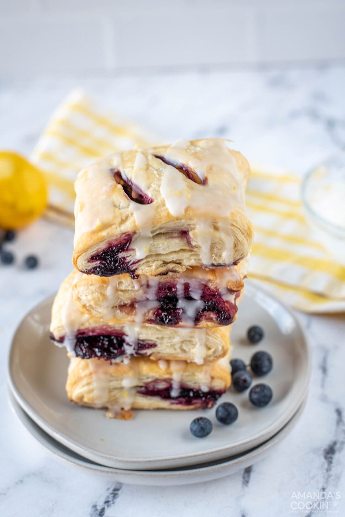 stacked Lemon Blueberry Croissant Hand Pies