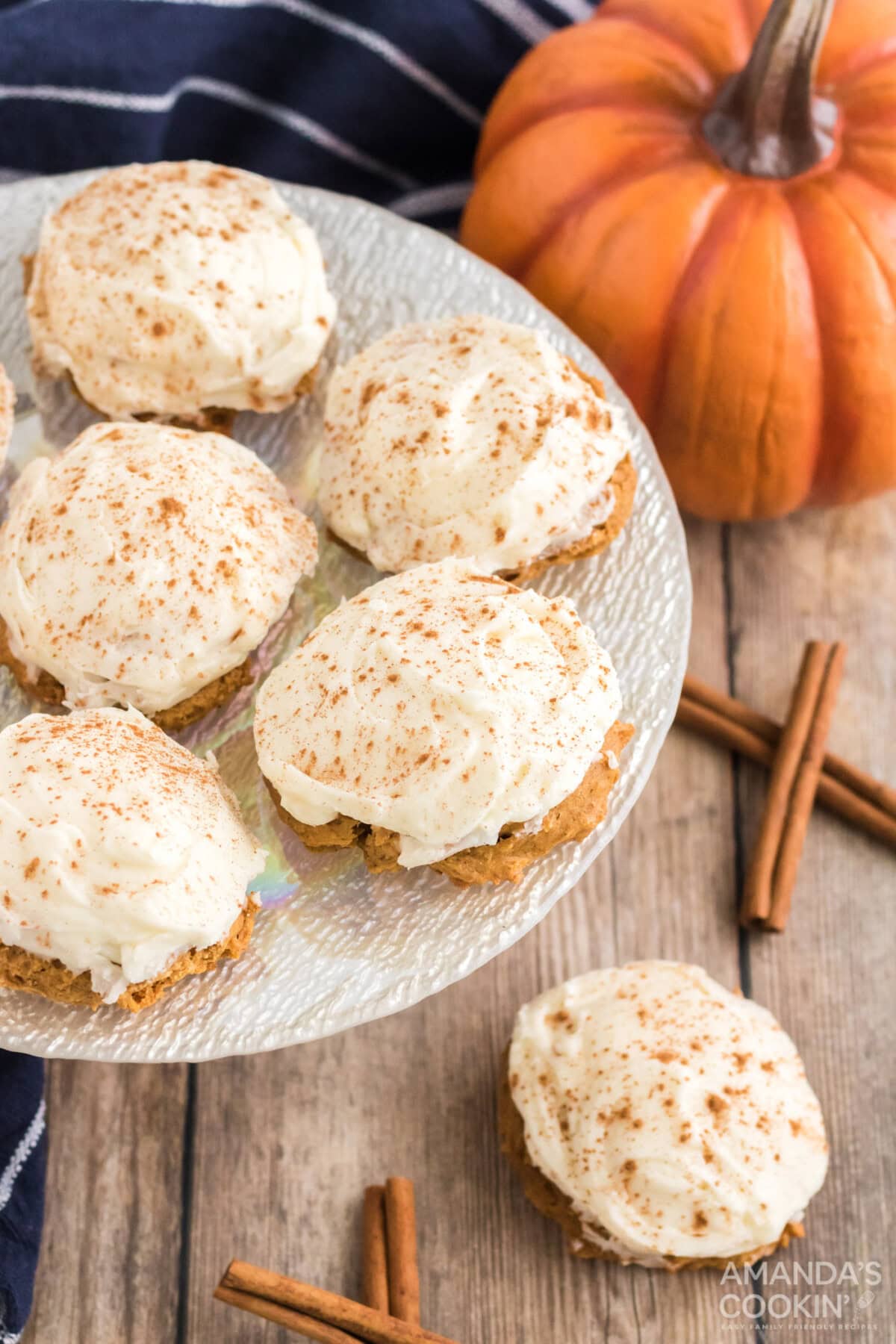 plate of Pumpkin Cake Mix Cookies