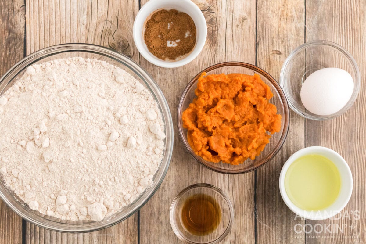 ingredients for Pumpkin Cake Mix Cookies