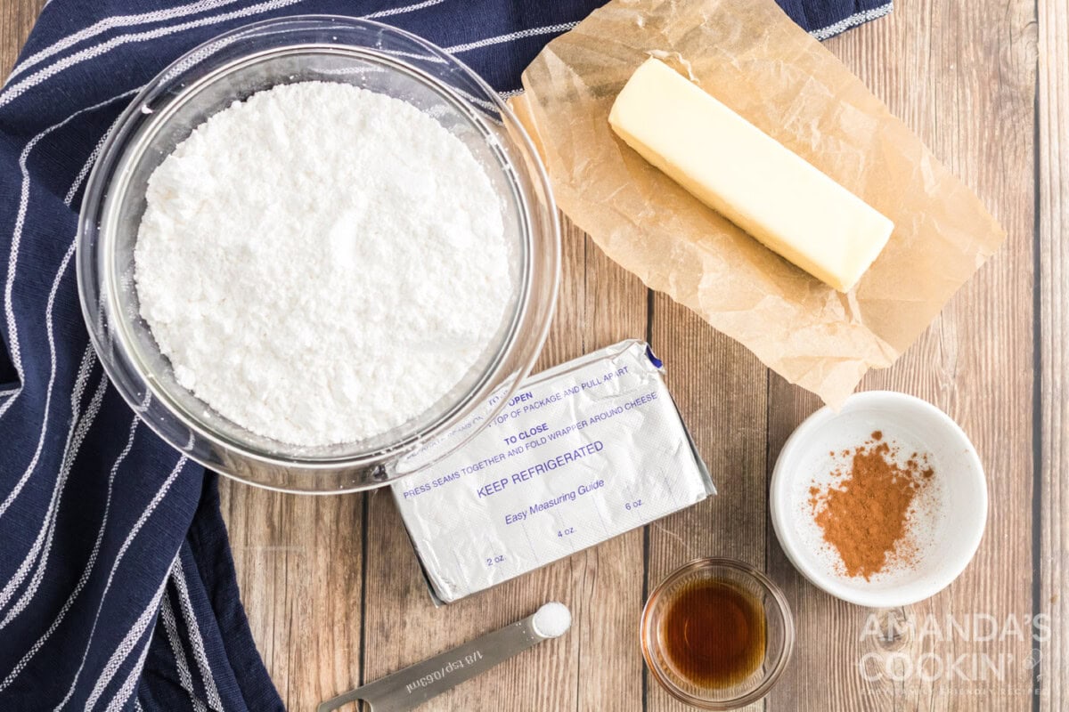 ingredients for cream cheese frosting