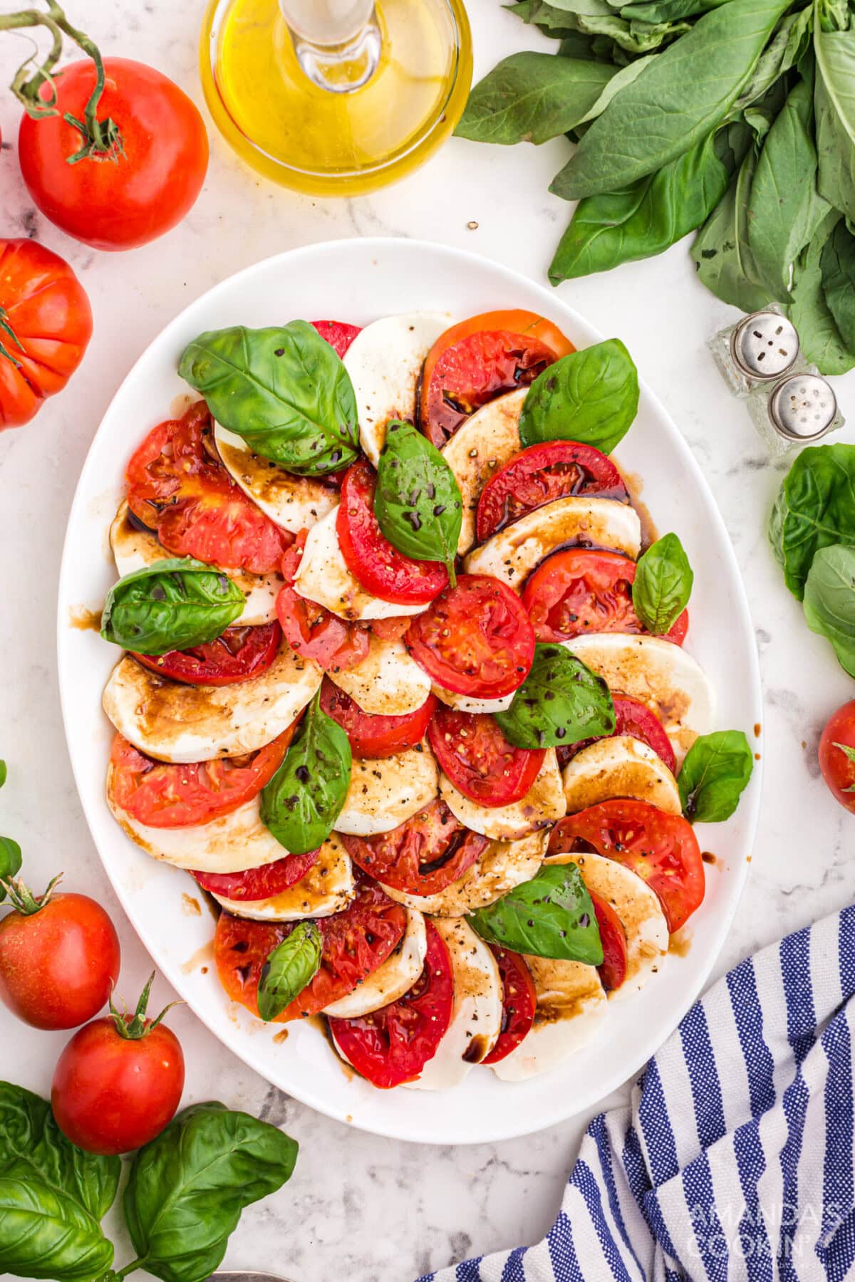  Caprese Salad on a plate