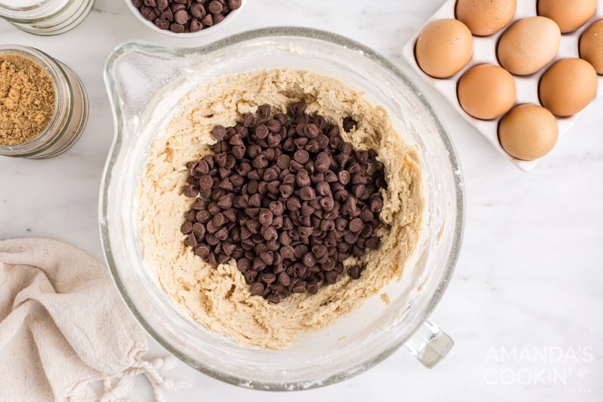 chocolate chips in cookie dough