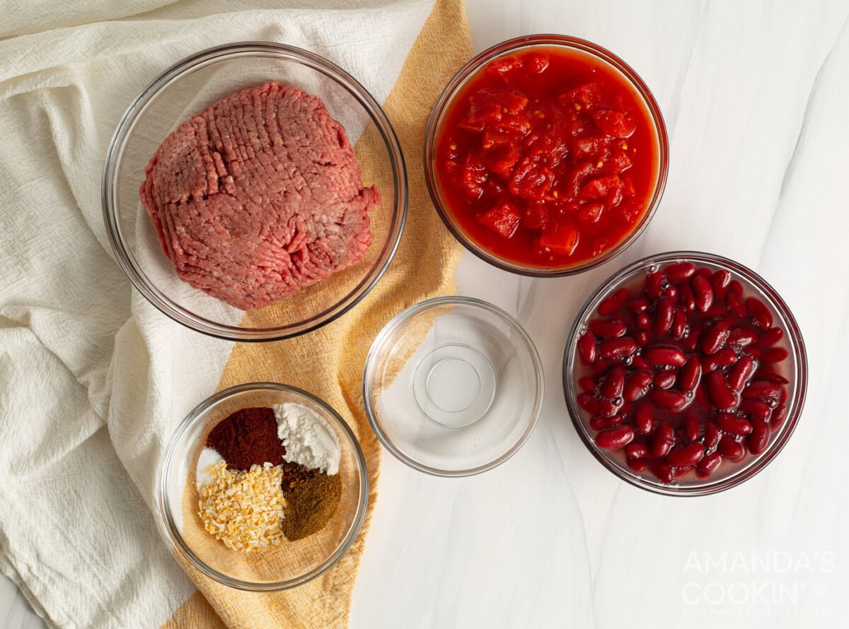 ingredients for making Crockpot Chili