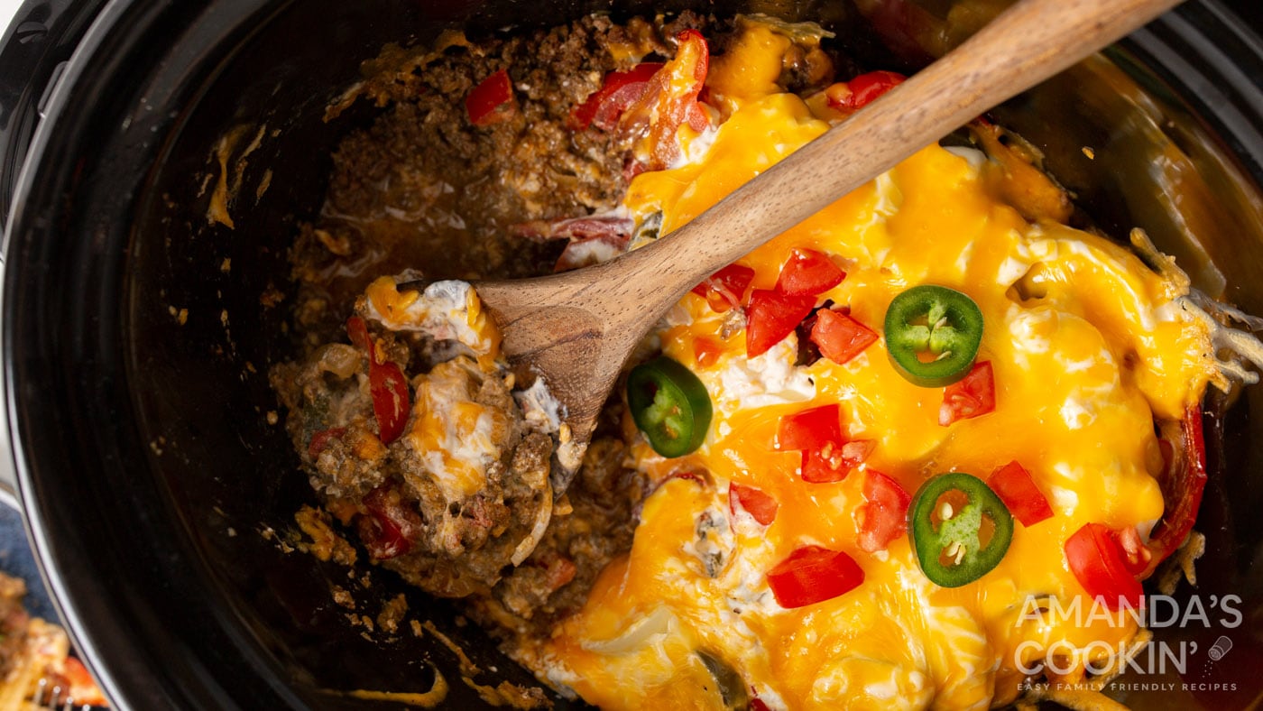 Colorful veggies light up this ground beef casserole. The only thing that sets this apart from the o