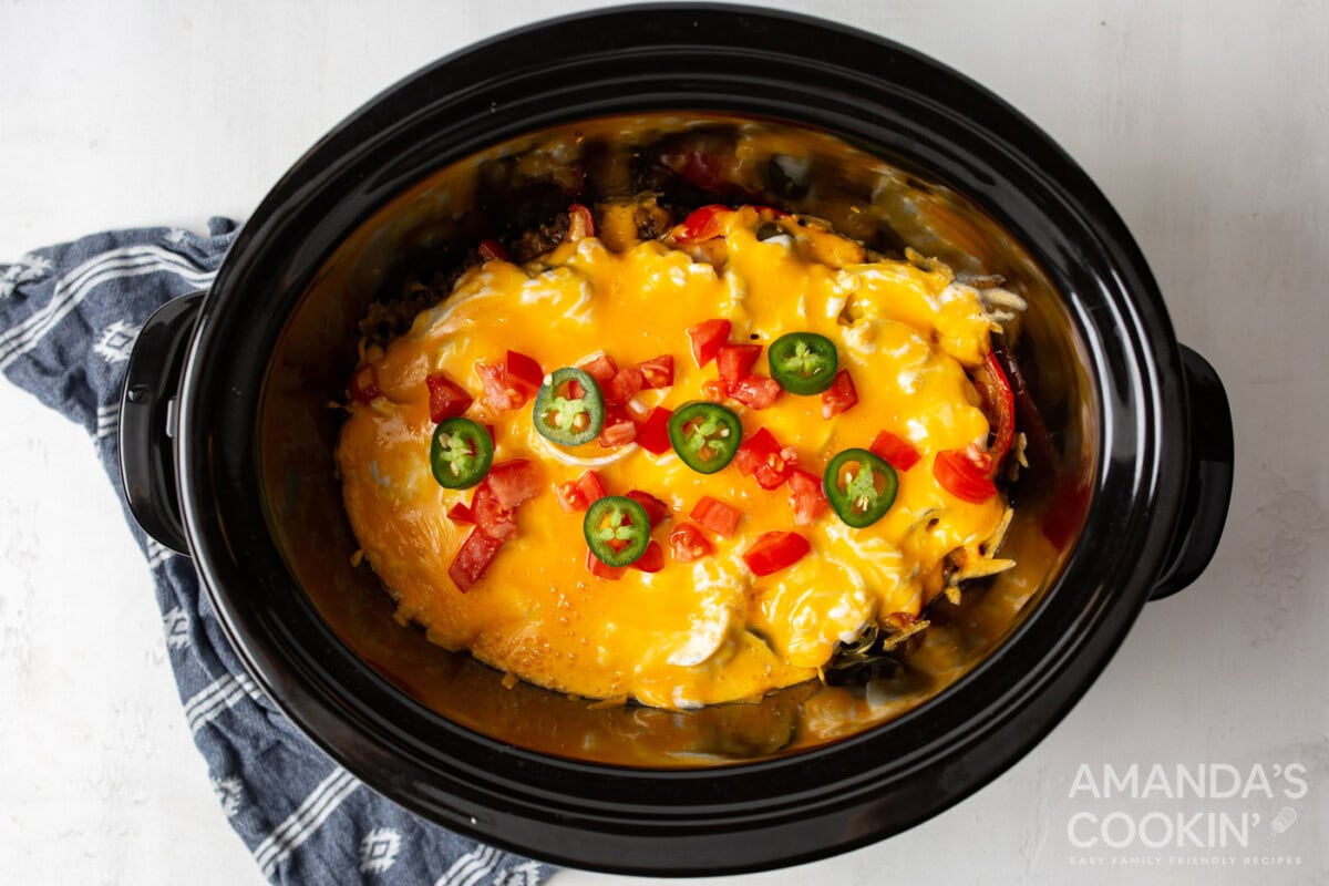 crockpot john wayne casserole with jalapenos and cheese