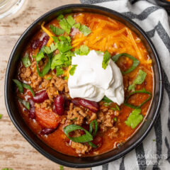 bowl of Instant Pot Chili