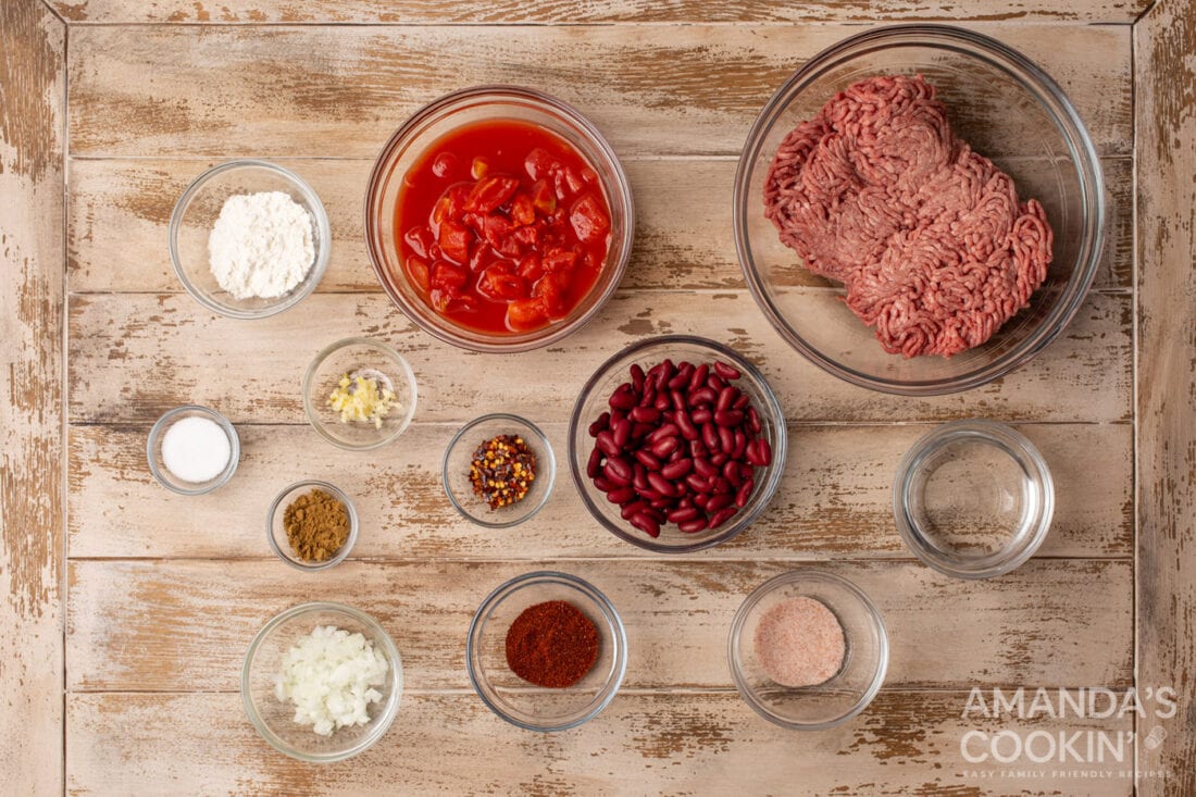 ingredients for Instant Pot Chili