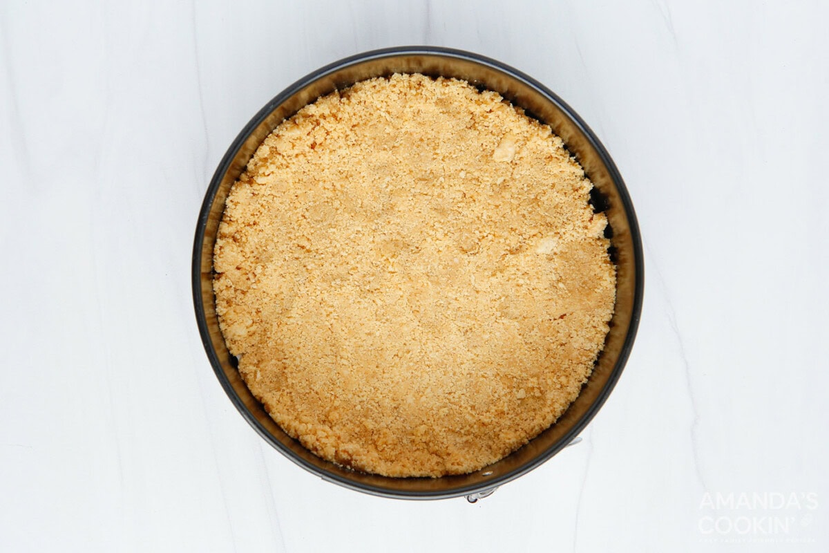cheesecake crust in a springform pan