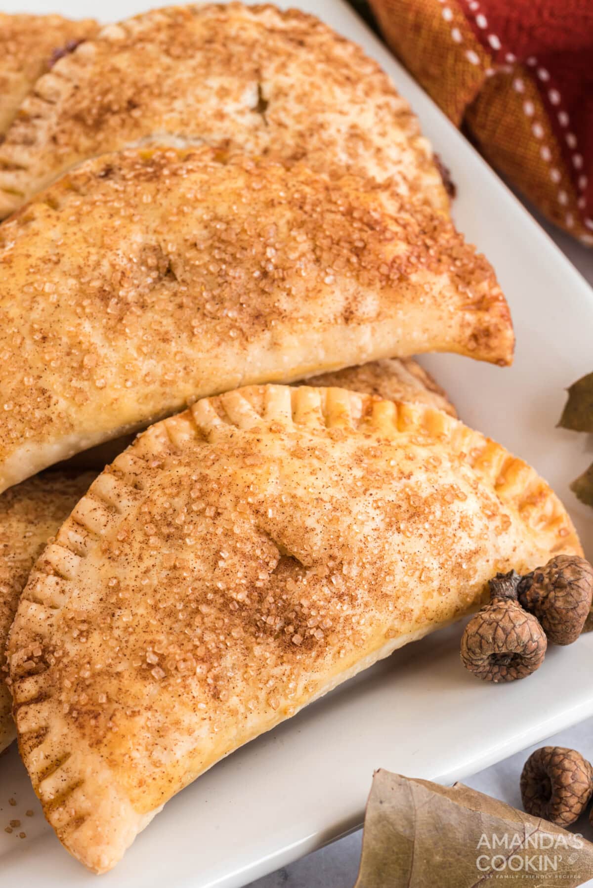 Pumpkin Hand Pies on a white plate