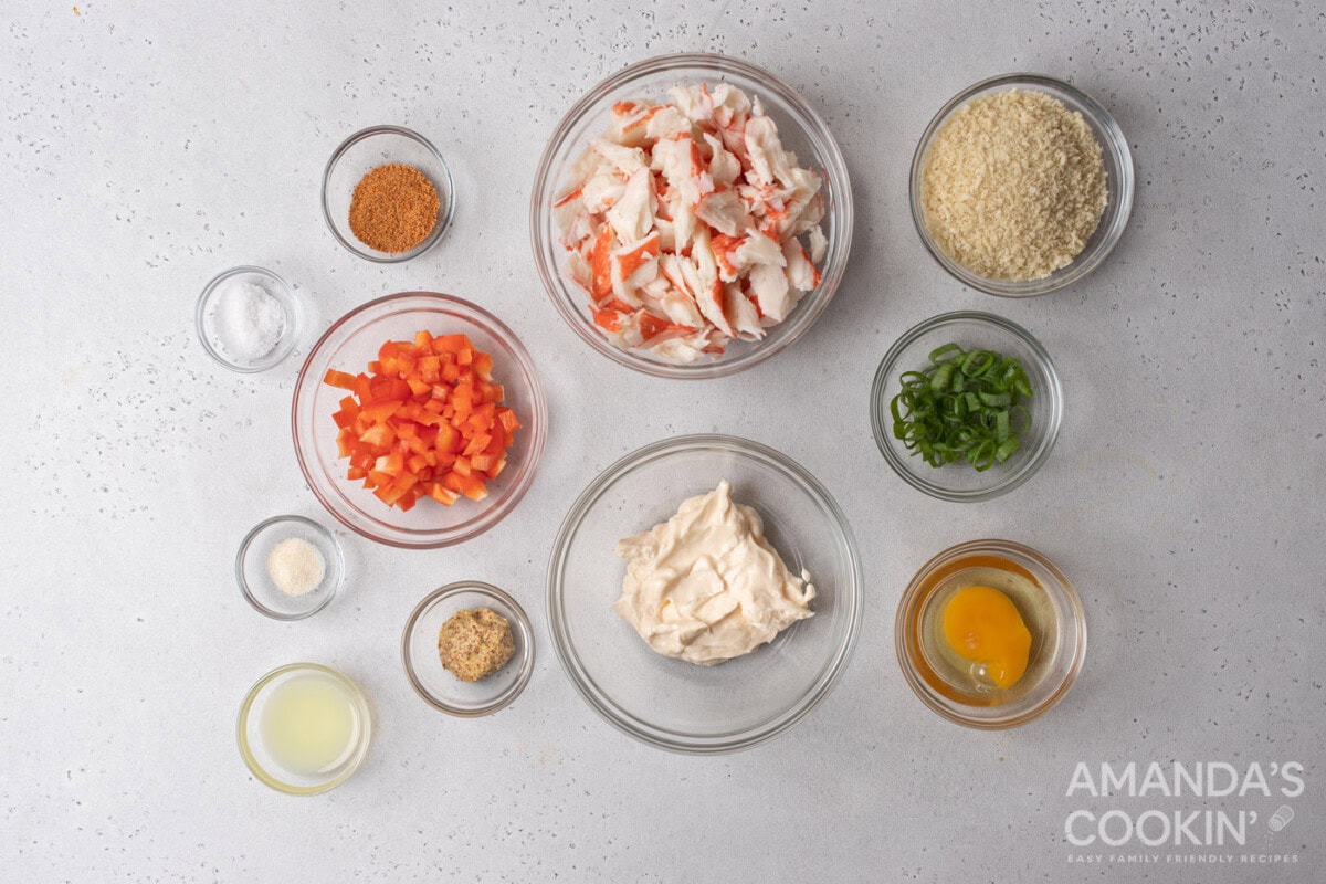 ingredients for Air Fryer Crab Cakes