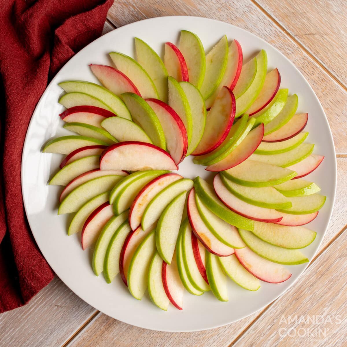 sliced apples on a plate